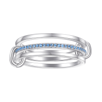 wholesale Sterling silver S925 three-ring band ring, minimalist tail ring design jewelry-undefined