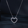 wholesale S925 sterling silver heart-shaped moissanite necklace for women MSN019-0-3