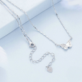 wholesale 925 Sterling Silver Cubic Zirconia Butterfly Pendant Necklace For Women-0-2