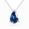 wholesale S925 Silver Cubic Zirconia Drop Necklace, December Birthstone, Minimalist Design-0-12