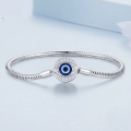 wholesale S925 silver-plated white gold Evil Eye Bracelet BSB122 fashion accessory-0-4
