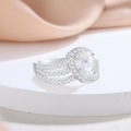 wholesale S925 Sterling Silver Ring With Pear-shaped Cubic Zirconia Stone-0-2