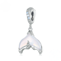wholesale 925 Sterling Silver Opal Mermaid Tail Dangle Charm With Cubic Zirconia For Bracelet-0-0
