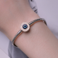 wholesale S925 silver-plated white gold Evil Eye Bracelet BSB122 fashion accessory-0-3