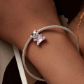 wholesale Sterling silver, cute pink star bear beads, jewelry making accessories charms-0-5
