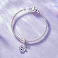 wholesale Sterling silver S925 pansy charm bead bracelet, flower-shaped loose beads SCC2583-0-3