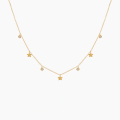 wholesale K925 Sterling Silver Gold-plated Five-pointed Star Pendant Necklace With Inlaid Zircons-0-0
