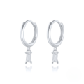 wholesale S925 Sterling Silver French Baguette Earrings With Zirconia,。-0-11