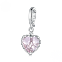 wholesale "S925 sterling silver heart-shaped beads, love series, DIY jewelry charms."-undefined