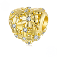wholesale S925 silver gold-plated beads set, lucky golden money series for jewelry making.-undefined