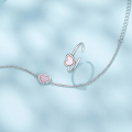 wholesale S925 sterling silver pink heart mother-of-pearl bracelet set with ring-0-1