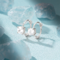 wholesale 925 Sterling Silver New Super Sparkling Single Zircon Versatile Fashion Ear Hoop Ear Clasp Earrings-0-3