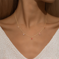 wholesale S925 Sterling Silver Geometric Teardrop Zircon And Crystal Pendant Choker Necklace-0-2