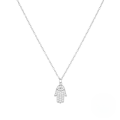 wholesale S925 Sterling Silver Evil Hand Inlaid With Zircon Women's Pendant Necklace,ins。-0-4