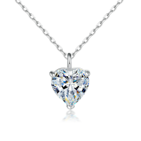 wholesale Sterling Silver 925 Three-Heart Necklace, Ring, Cubic Zirconia Earrings Set.-undefined
