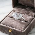 wholesale Sterling silver teardrop zircon heart-shaped ring, high-end S925 silver rings-0-4