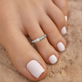 wholesale S925 Sterling Silver Adjustable Open Toe Ring With Zircons, Summer Beach Must-have Foot Jewelry-0-3