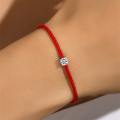 wholesale S925 Sterling Silver Single Moissanite Red Rope Bracelet, A Popular Lucky Accessory For Women-0-2