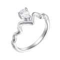 wholesale Sterling silver S925 water-drop zircon ring with pleated design, stylish and bold-0-1