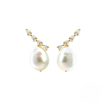 wholesale S925 Sterling Silver Pear-shaped Zircon Pearl Prong-set Earrings With Zircon Accents, European Style-0-4