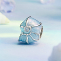 wholesale S925 sterling silver blue conch shell bead bracelet, ocean-style loose beads jewelry-0-1