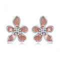 wholesale Silver plated mini flower earrings, Korean style, S925 pure silver, for women-0-0