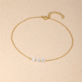 wholesale S925 Sterling Silver Zircon-studded Summer Versatile Ankle Chain Korean Style Minimalist Luxury Unique Niche Design-0-3