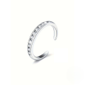 wholesale S925 Sterling Silver Adjustable Open Toe Ring With Zircons, Summer Beach Must-have Foot Jewelry-0-10