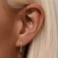 wholesale S925 Sterling Silver Natural Green Chrysoprase Hoop Earrings With European Retro French Style And Luxury Inlaid Zircons-0-2