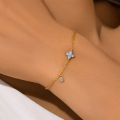 wholesale S925 Sterling Silver Blue Opal Lucky Four-leaf Clover Bracelet,。-0-2