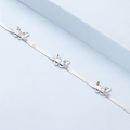 wholesale 925 Sterling Silver Butterfly Anklet For Women Adjustable Snake Chain Ankle Bracelet-0-2
