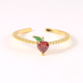 wholesale S925 Sterling Silver Miniature Zircon Fruit Ring, A Trendy And Creative Ins-style Ring, Popular In Europe And America-0-8