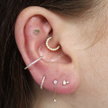 wholesale S925 Sterling Silver Ins Trendy Ear Cartilage Piercing Jewelry With Rhinestones-0-2