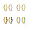 wholesale S925 Sterling Silver Classic Minimalist Zircon-accented Premium Hoop Earrings With Drop Zircon,。-0-0