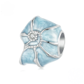 wholesale S925 sterling silver blue conch shell bead bracelet, ocean-style loose beads jewelry-0-0