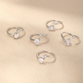 wholesale S925 Sterling Silver Geometric Zircon Ring, Minimalist Style, Luxury Wedding Band-0-3