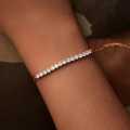 wholesale Sterling silver, red woven lucky bracelet, cubic zirconia, adjustable, minimalist, women-0-3