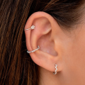 wholesale S925 Sterling Silver Single Row Wave Zircon Ear Cuff, Amazon Bestseller, Elegant Women's Earrings-0-3