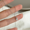 wholesale S925 Sterling Silver Minimalist Water Drop Zircon Necklace For Women With A Subtle Zircon Accent-0-2