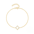 wholesale S925 Sterling Silver Geometric Zircon Rhombus Bracelet For Women, Trendy And Versatile-0-0