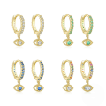 wholesale S925 Sterling Silver Classic Evil Eye Dangle Earrings With Crystal Accents-0-0