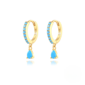 wholesale S925 Sterling Silver Ins-style Cross-border Bestseller Dripping Hoop Earrings With Colorful Zircons-0-5