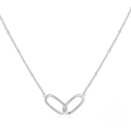 wholesale S925 Sterling Silver Double Ring Necklace, Women's Minimalist Ins Style Bead Chain Collar-0-1