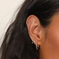wholesale S925 Sterling Silver Round Micro-set Zirconia Trendy Ear Clips, Classic。-0-2