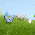 wholesale 925 Sterling Silver Blue Butterfly Cubic Zirconia Stud Earrings For Women-0-2