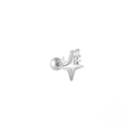 wholesale S925 Sterling Silver Moon Star Pendant Earrings With Screw Ball Threads For Cartilage Piercing-0-10