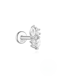 wholesale S925 Sterling Silver Flat Helix Ear Cuff With Zirconia, Geometric Plated With White Gold Ear Jewelry-0-13