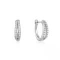 wholesale 925 Sterling Silver Geometric Zircon-studded Ear Hoops, Ear Clasps, Earrings, European And American Classic Hot-selling Ins Minimalist Style-0-7