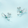 wholesale 925 Sterling Silver Scorpion Stud Earrings Purple Cubic Zirconia For Women-0-1