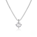 wholesale S925 Sterling Silver Cross-border Hot-selling Simple Ins Style Single Zircon Four-prong Pendant Necklace-0-1